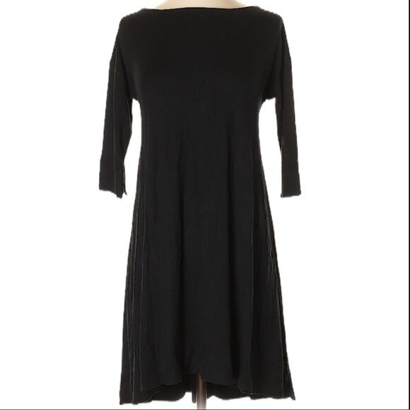 THREE DOTS A-line Knee Length Classic Black Dress - Picture 8 of 9
